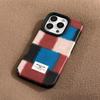 Personalized Retro Plaid Splicing for IPhone 16 Promax for Apple 17 Phone Case 15 Premium 14 Leather 13