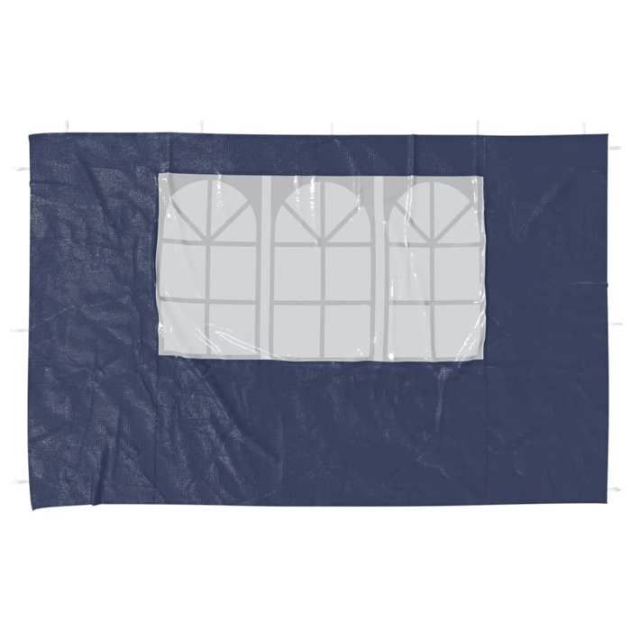 Paroi de tente de réception - vidaXL - 2 pcs - PE résistant aux UV - Couleur Bleu - Avec fenêtres décoratives