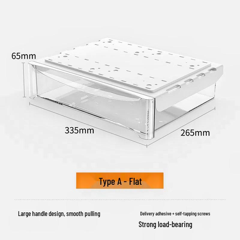 Adjustable Under-Desk Drawer: No Nails, No Drilling, Invisible Storage for Home or Office