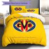 Villarreal CF Pattern Bedding Set Quilt Cover Pillowcase Home Decor Gift (1 * Duvet Cover + 2 * Pillowcase, Without Core)