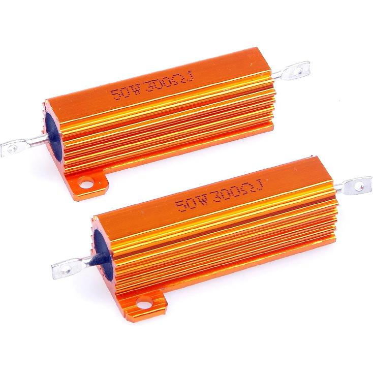 50 Watt 300 Ohm 5% Wirewound Resistor Electronic Aluminium Shell Resistors Gold (Pack of 2)