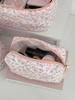 Sweet and Fresh Floral Large Capacity Portable Toiletry Bag Corduroy Pink Peony Makeup Bag New Model
