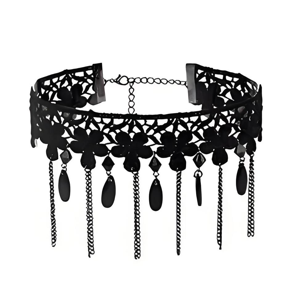 Lady Chokers Leaf Tassel Women Neck Jewelry Accessory Girl Lace Gothic Vintage Sexy Fashion Velvet Rose Beads Flower Necklace