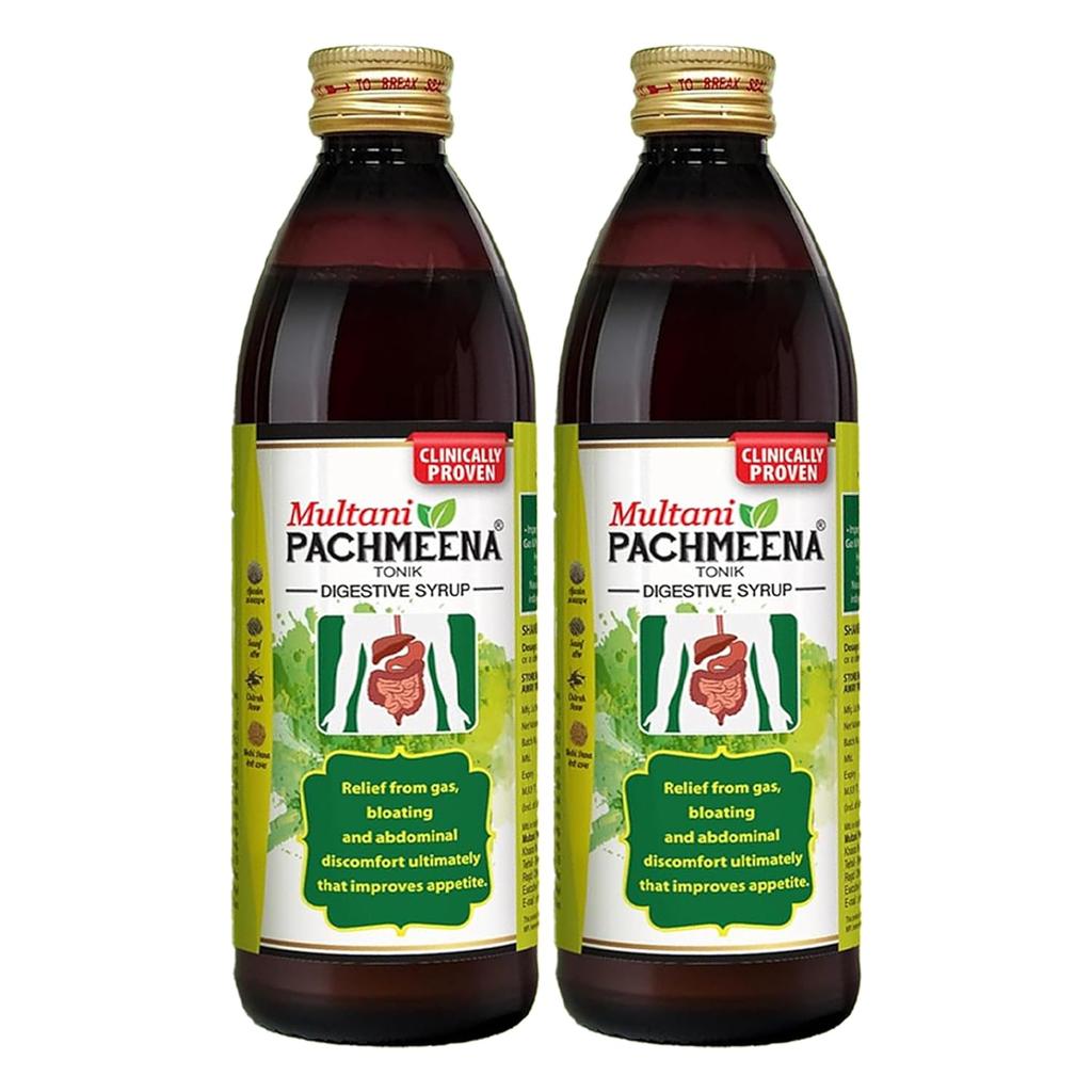 Multani Pachmeena Tonik Digestive Syrup Ayurvedic Digestive Support for Gas, Bloating & Appetite 300 ml Pack of 2