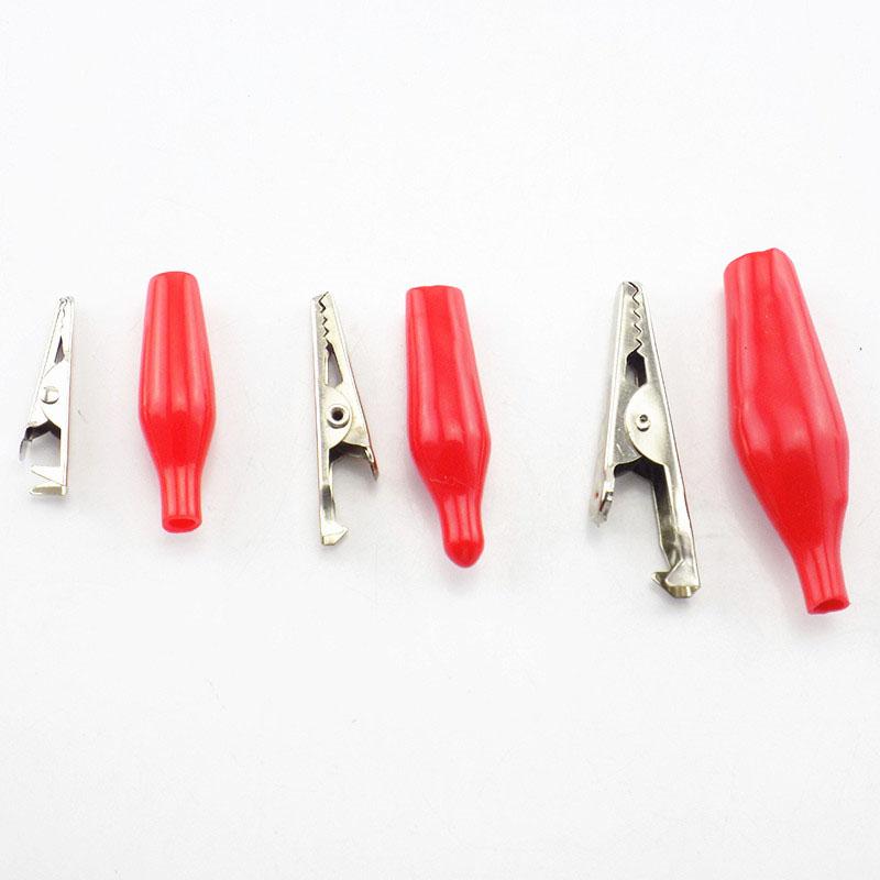 4pcs Metal Metal Alligator Clip Crocodile Electrical Clamp Testing Probe with Plastic Boot Car Auto Battery