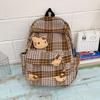 Schultasche Japanischer Stil Herbst und Winter Retro Karomuster Schultasche weiblich, Koreanische Version High-School-Schüler Mittelstufen-Schüler Rucksack