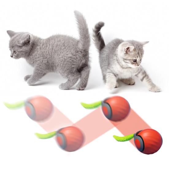 2Pcs Interactive Cat Ball Toy USB Rechargeable Rolling Ball Two Speed Modes