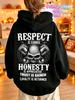 Women'S Fashion Autumn And Winter Hoodie, Hardcore Biker Printed Pattern with Skull Pistons And Motivational Text Women'S Sports