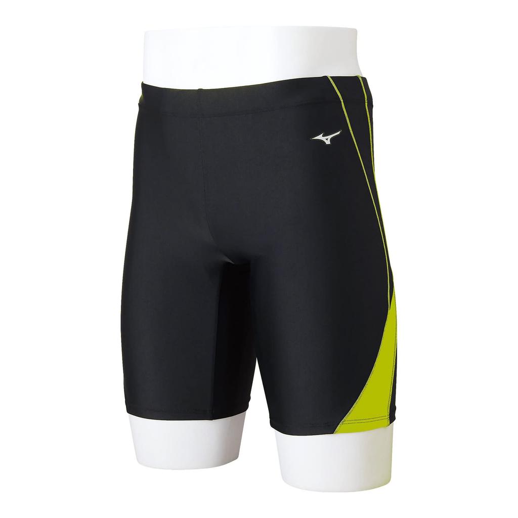 MIZUNO Half Spats N2JBA103 Black x Size for Swimming and Gym Use Men's (21cm Inseam) 93 Lime, S, Fitness,