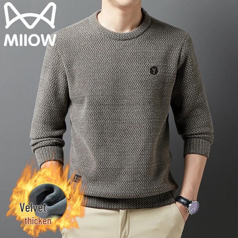 MiiOW Men's Thermal Knit Crewneck Pullover