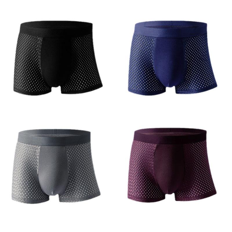 Ice Silk Seamless Men's Boxer Briefs: Thin, Comfortable, Breathable Mesh for Summer