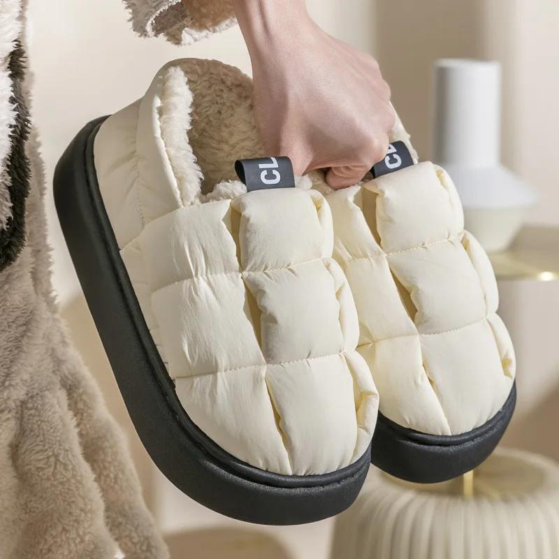 Fashion Plush Fur Slippers For Women Men Winter Fluffy Thick Bottom Fur Slippers House Slippers Cozy Warm Non-slip Furry Slipper