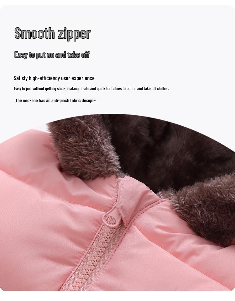 878 Zimowa Dziecięca Dwustronna Kurtka z Podszewką z Polaru dla Chłopców i Dziewcząt - Ciepła Bawełniana Kurtka Średniej do Dużej Długości