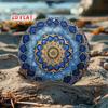 Marke Mandala Metall Wandkunst Rund Blau Gold Floral Blechschild Heimdeko