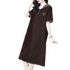 Fashion Casual Hooded Sweatshirt Dress, Plus Size, Embroidered, Slimming, Long Length Women's Clothing, 2025 Collection