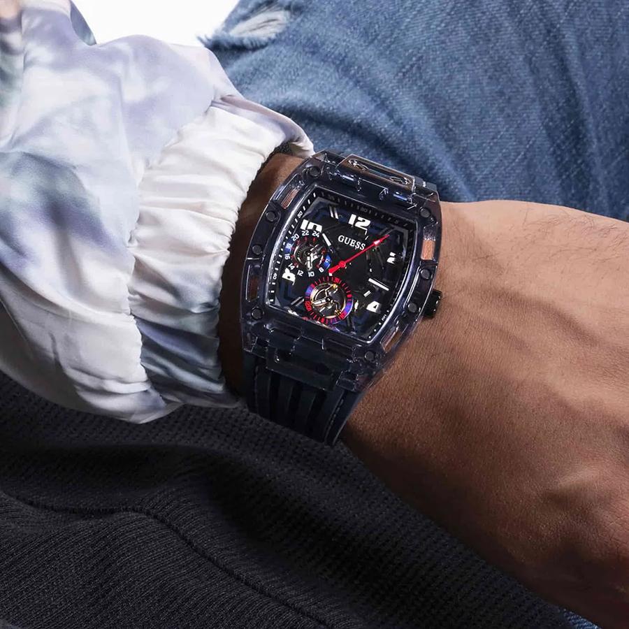 Guess Watches for Men - Blue Navy Chronograph Watch Band, Multifunction Quartz Watches Male, Ideal for Daily Wear & Gifting GW0499G1