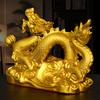 Fengshui Zhaocai Brass Five Claw Gold Dragon Ornament Wealth Attract Office Living Room Drcorations Craft Gift
