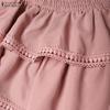 ZANZEA Damen Freizeit Bluse mit eckigem Ausschnitt Sommer Halbarm