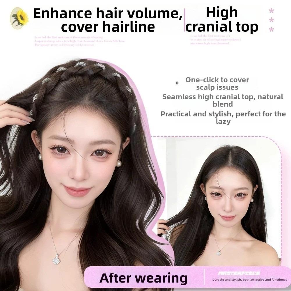 Head Hoop Rhinestones Twist Braided Hairband Elegant Fishbone Braids Hair Bands  Party