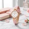 BUREI Japanese Quartz Simple and Leather Gift Women's Watch, Movement, Stylish, Strap, (Pink)