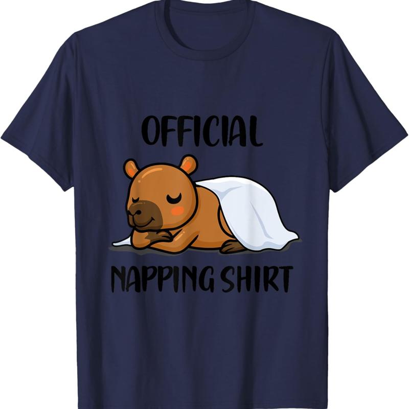 T-shirt officiel pour la sieste, dr?le, Capybara, amoureux des animaux endormis, Humor S