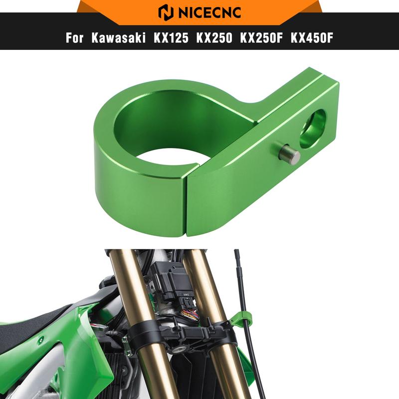 NICECNC For Kawasaki KX250F 2017-2019 Aluminum Front Brake Line Hose Clamp Holder For Kawasaki KX450F 2017-2018 KX450 2019-2021