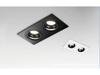 Double-Head Recessed Anti-Glare Square Spotlight with Deep Cup for Living Rooms