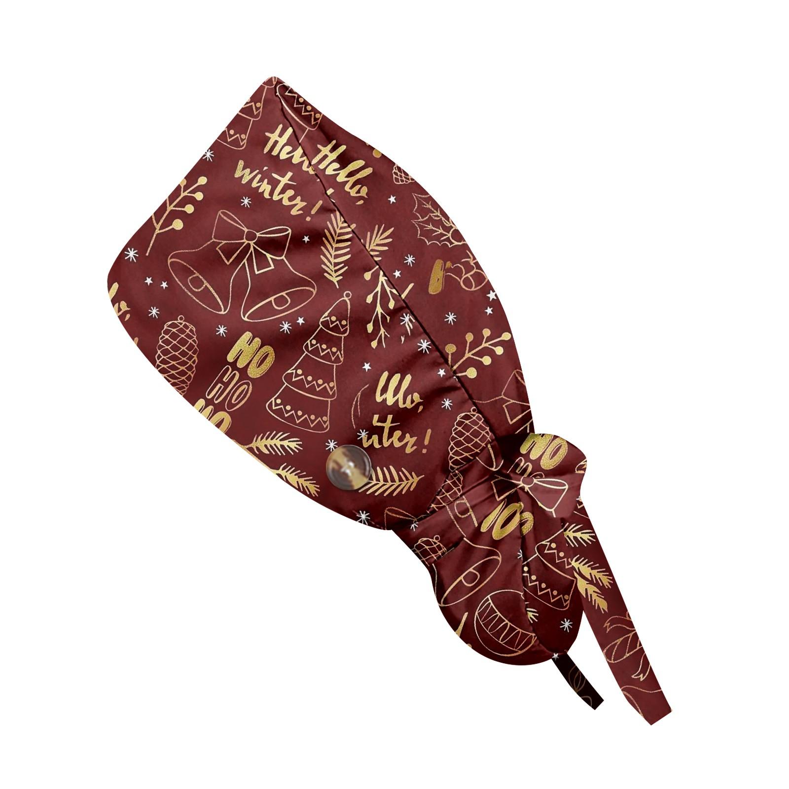 

Модная рождественская рабочая кепка с принтом, повседневная женская кепка с хвостиком, кепка с повязкой, кепка Baotou One Size золотой