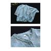 2025 Summer Washed Cotton Dress - Embroidered Midi Dress with Drawstring, Slim Fit Short Sleeve Linen Blend Dress, Boho Chic Casual Women's Outfit