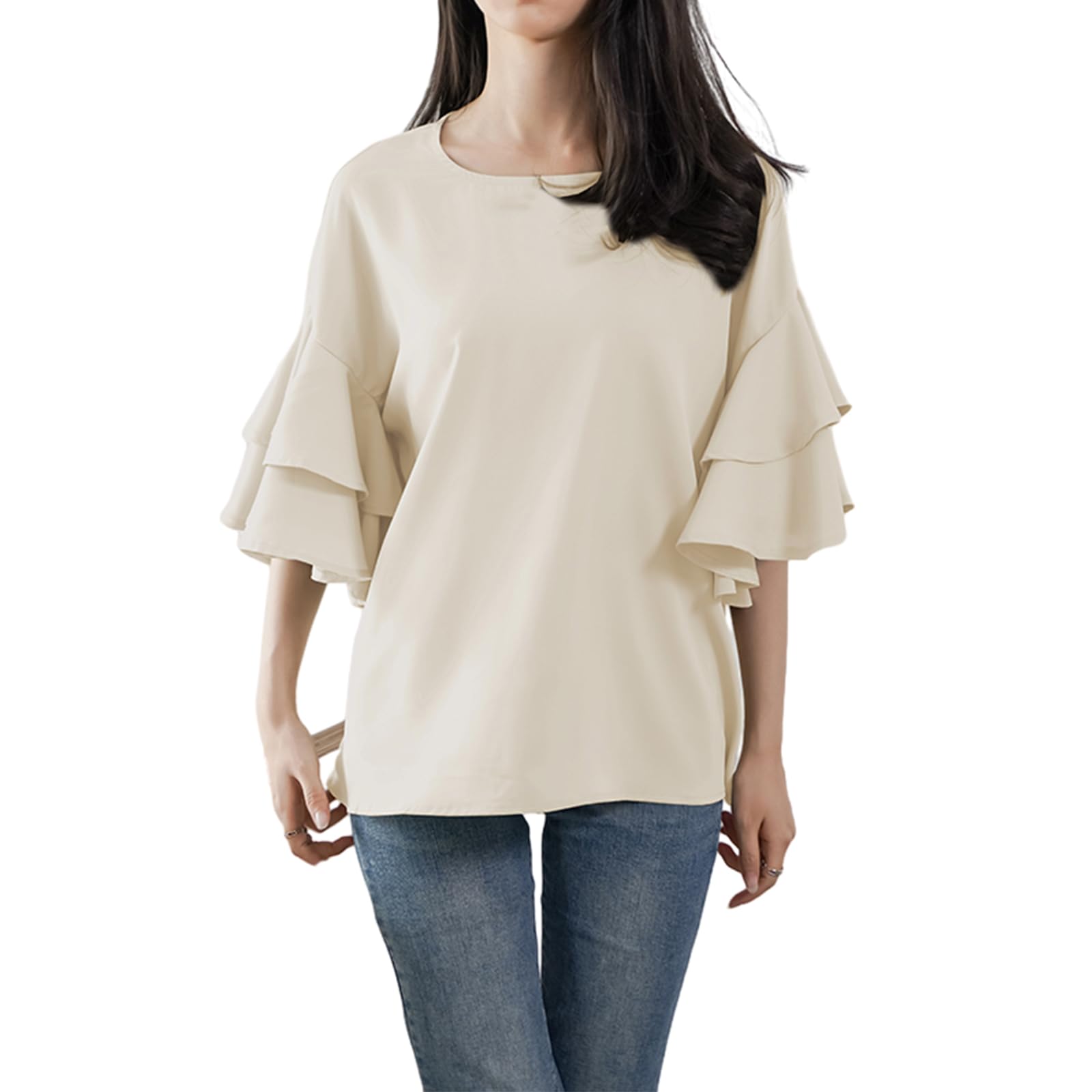 

Стильная прохладная короткая свободная модная блузка для офиса [POGCZMKK] Женская, рубашка, вырез горловины, рукава, посадка, подчеркивающая фигуру, милая, для работы, леди, абрикосовый