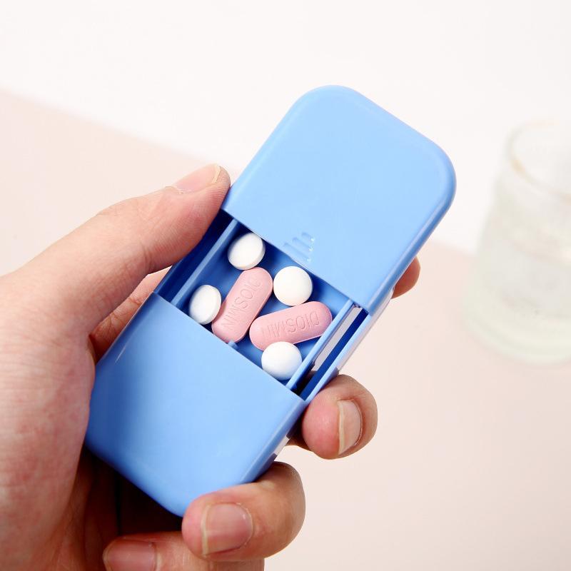 Multifunctional Medicine Tablet Cutter Pill Cutter Tablet Storage Box Medication Splitter Mini Portable Pill Dispenser