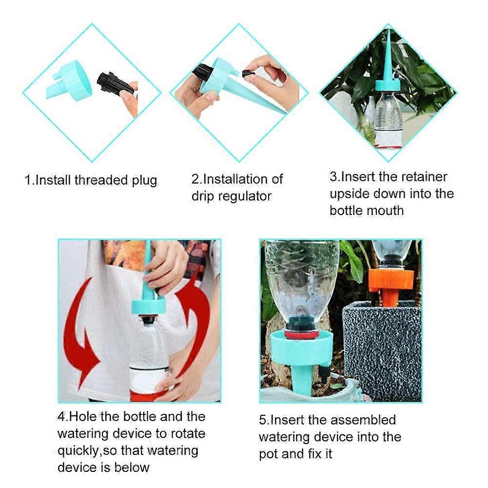 Plant Self Watering Spikes,Self Plant Waterer,Automatic Plant Waterer Constant Fow Drip Irrigation,Slow Release Random Color
