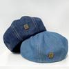 Temperament Beret hat For Women autumn new cotton denim large size Berets cap fashion artist hat flaky clouds Caps pumpkin hat