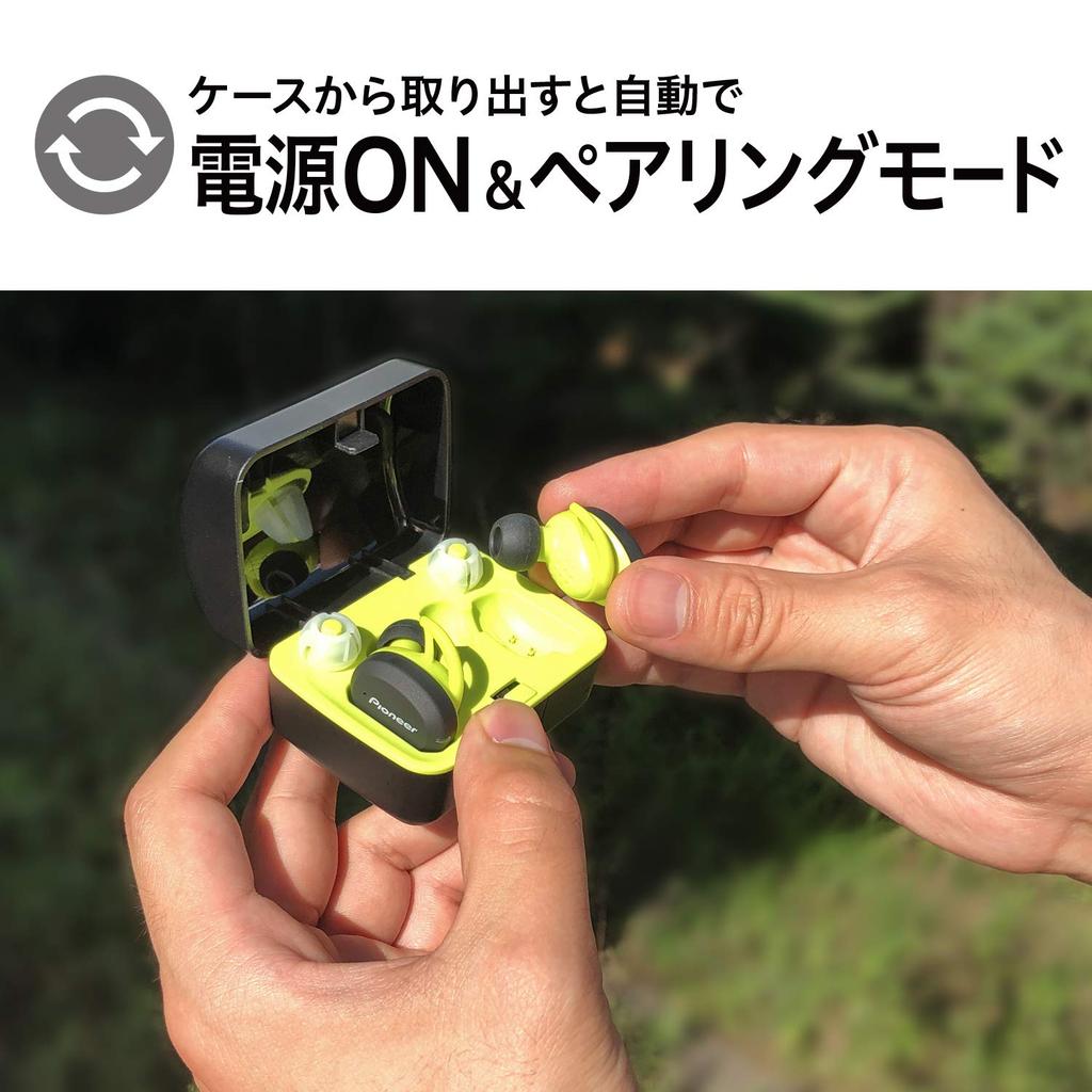 Pioneer True Wireless Bluetooth Separate Left and Right with Yellow SE-E9TW(Y) Earbuds, Compatible, Headphones, Microphone,