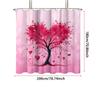1pc Valentine's Day Romantic Love Tree Printed Waterproof Privacy Shower Curtain with 12 Hooks Multiple Sizes Easy To Install