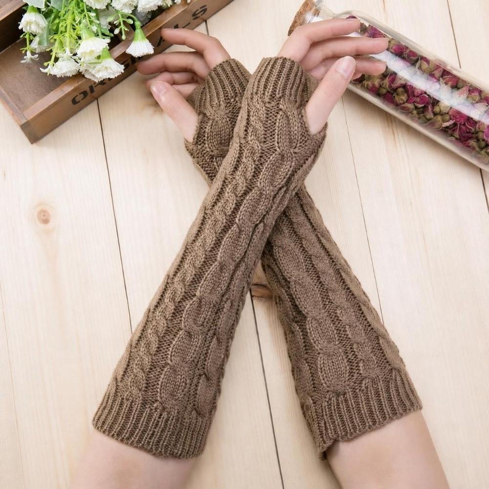 Knitted Arm Sleeves Gloves Twists Decorative Pattern Arm Sleeve Gloves Gothic Mittens Outdoor