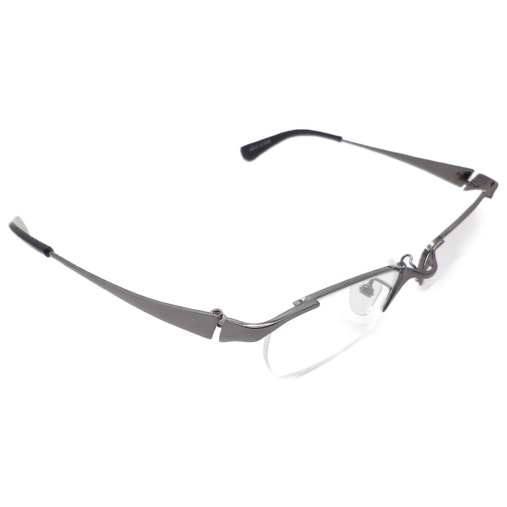 Nagoya Optical Co., Ltd. Stylish and fashionable reading glasses for men: Metal frame, semi-rimless design, MM-01 (Gray (wide), 3.00)