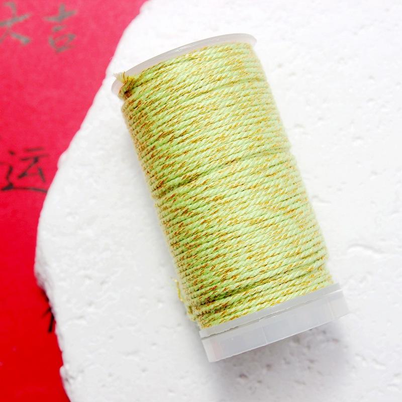 1.0/1 2Mm Sprinkling Gold Thread Plus Gold Hand Rubbing Cotton Thread 18 Strands Non-Elastic Hand Cotton Thread 25 Meters Roll Diy Braided Rope Wenwan