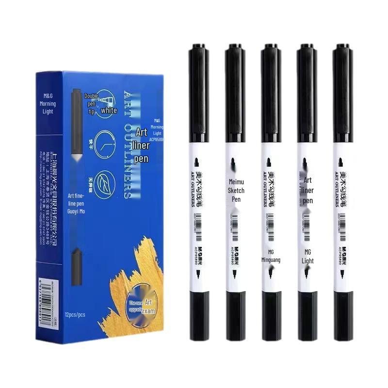 Morning Light ACP95890 Double-ended Black Outline Marker for Kids & Students