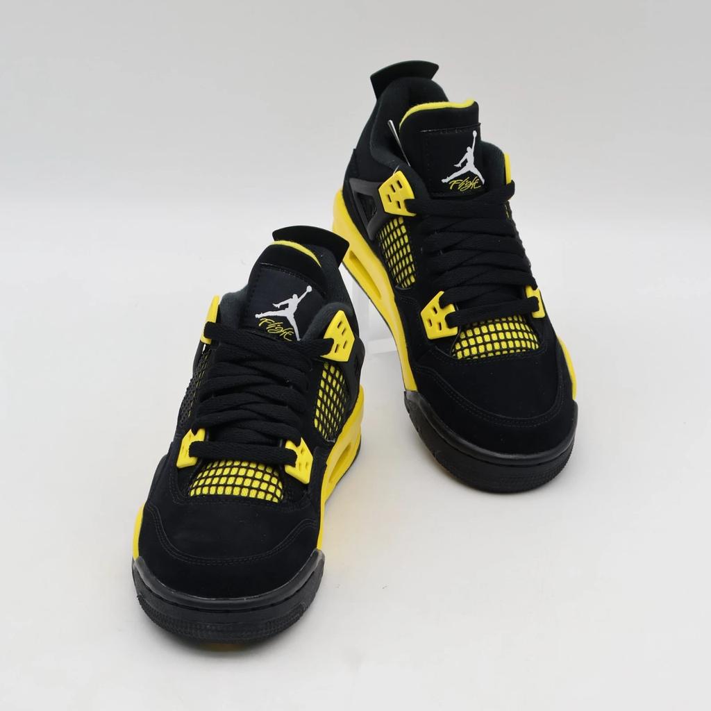 408452-017 Nike GS Air Jordan 4 Retro Thunder Black Gold Yellow