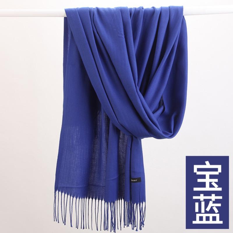 Scarf women's autumn and winter high-end sense new solid color warm scarf versatile red cashmere shawl