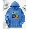 Sunflower Oil Painting Illustration Printing Washed Hoodie Women Comics Hoody Vintage Clothes Autumn Cotton Sportswear