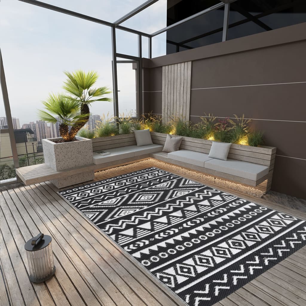 Outdoor Rug ARAKIL Black 190x290 cm PP