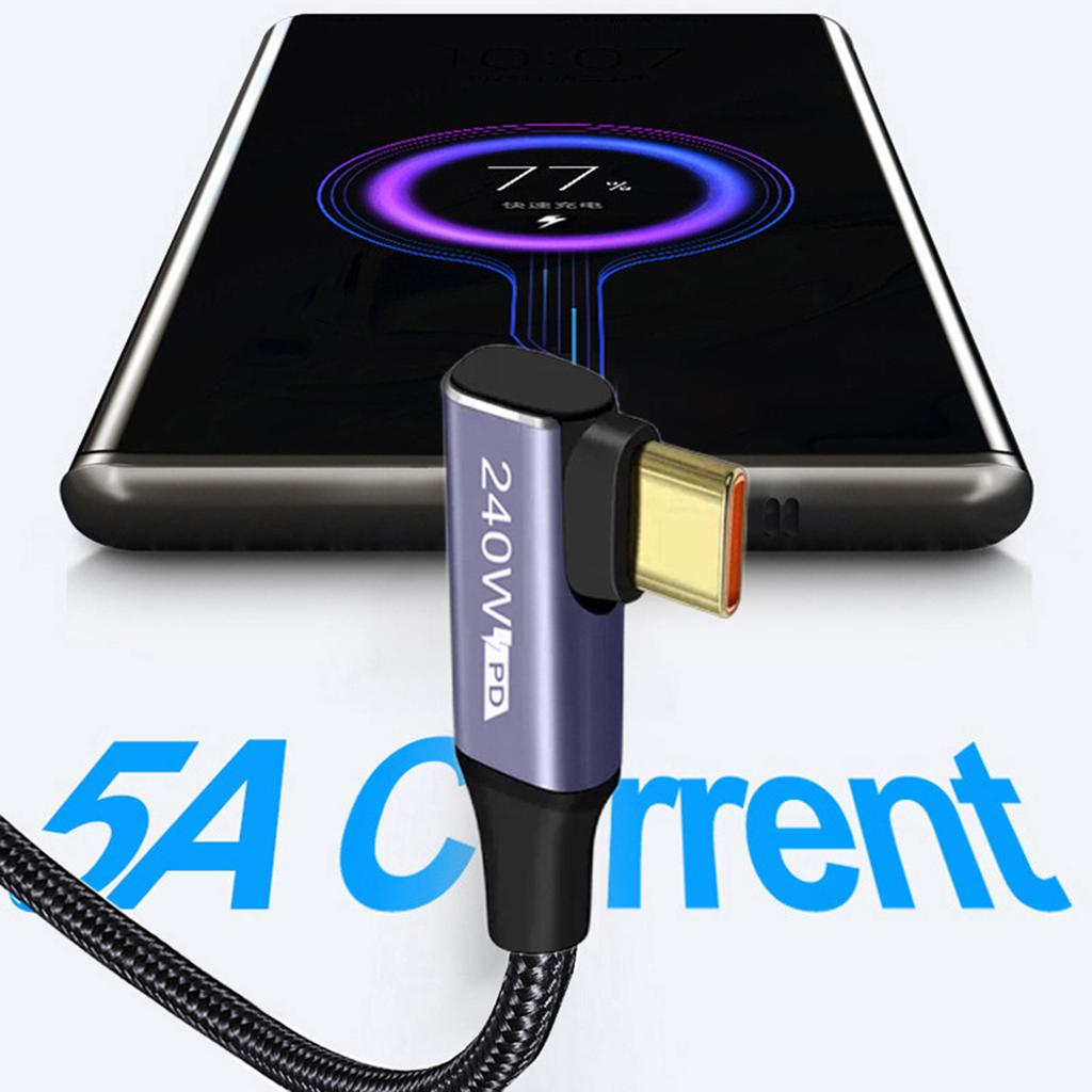 USB Type-C To C Cable PD 240W Fast Charging Cable for Game Switches Laptop Notebook Phone Charger Cord 480Mbps