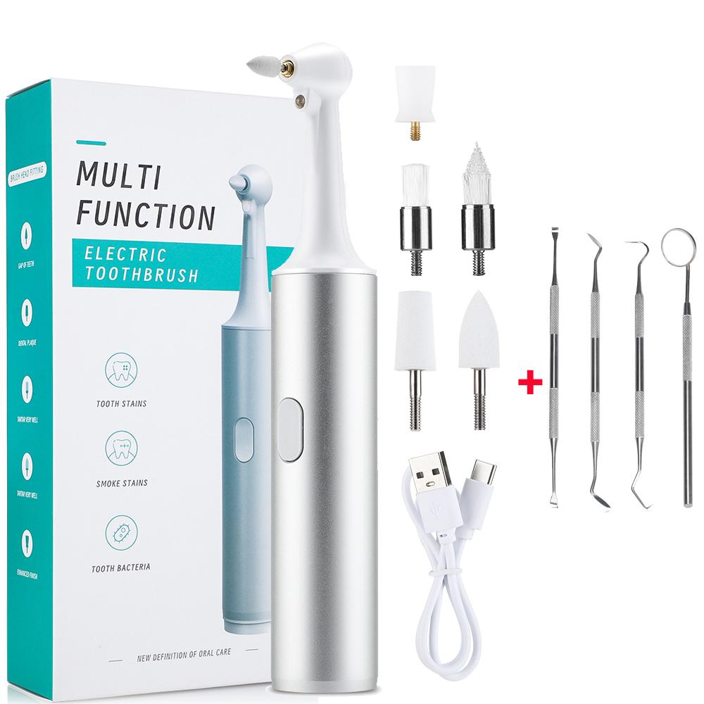 Electric Dental Scaler Tooth Polisher Tartar Stain Plaque Calculus Remover Tooth Cleaning Whitening Tools 8pcs Replaceable Heads