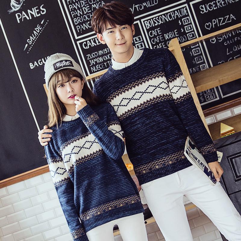 Autumn Winter Trendy Style Sweater for Men Handsome with Round Neckline Slim Fit Pulloverwomen Couple Sweater