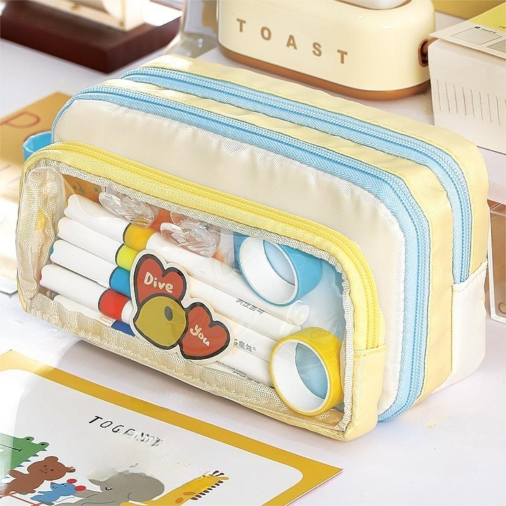 Portable Large Capacity Pencil Case Beauty Bag Cosmetic Storage Bag  Kids Children