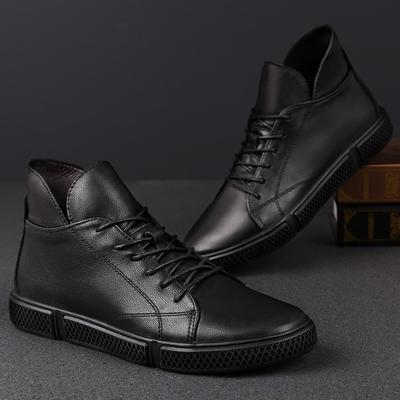 Bequeme Herrenschuhe Echtes Leder Herren Outdoor Sneakers Heißer Verkauf Schnürstiefeletten Herren Winter Plüsch Schneestiefel