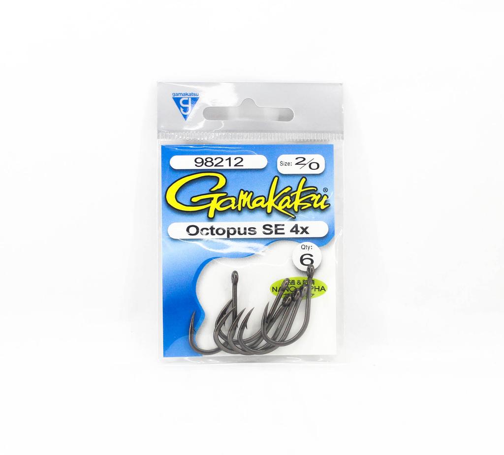 Gamakatsu Octopus Hook SE 4x Nano Alpha Size 2/0, 6 Per Pack (5377)