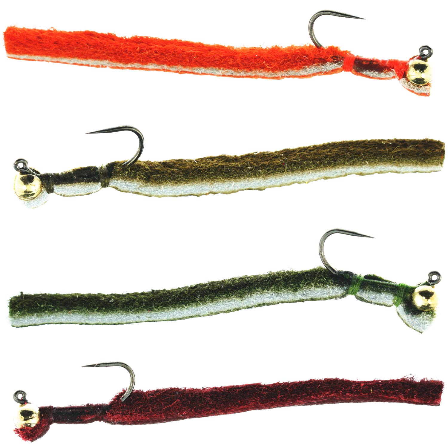 

GoFly Japanese Noodle Time Feather Jigs for Medium 4 Set of 4 100% Fishing, Size, Colors,